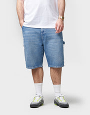 Route One Denim Carpenter Shorts - Washed Blue