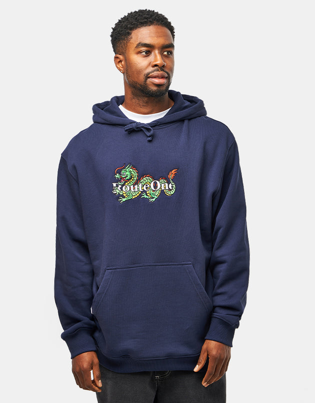 Route One Dwagon Heavyweight Hoodie - Navy