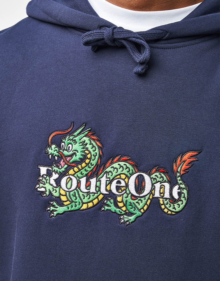 Route One Dwagon Heavyweight Hoodie - Navy