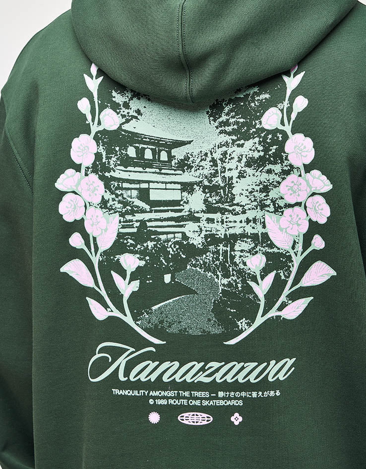Route One Zen Garden Heavyweight Hoodie - Forest Green