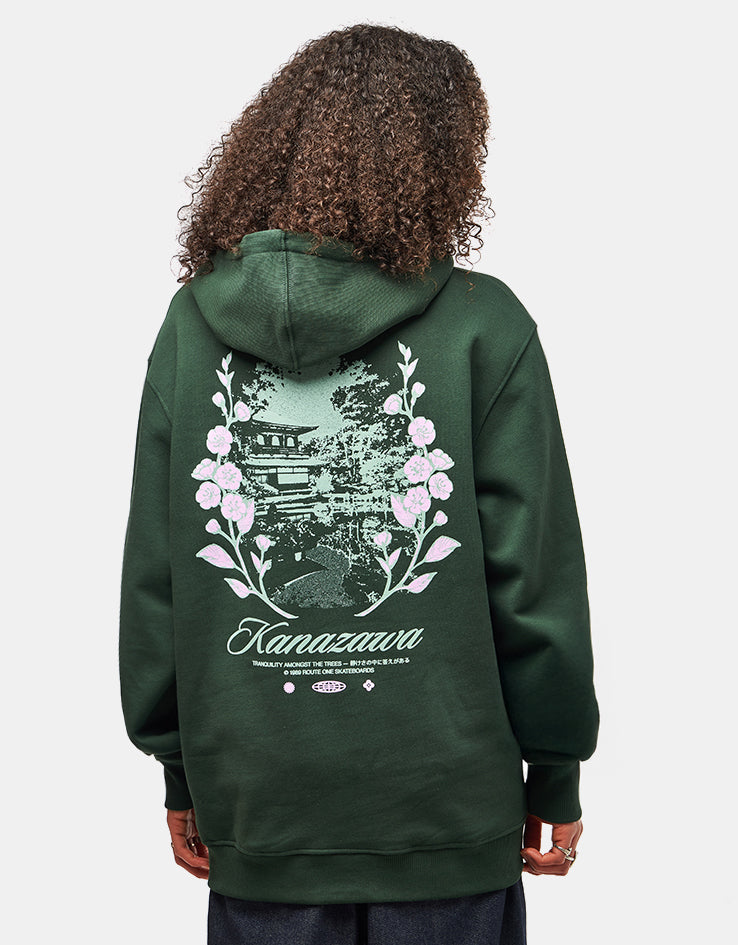 Route One Zen Garden Heavyweight Hoodie - Forest Green