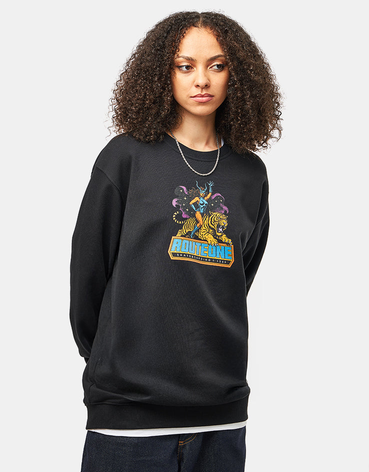 Route One Warrioress Heavyweight Sweatshirt - Black