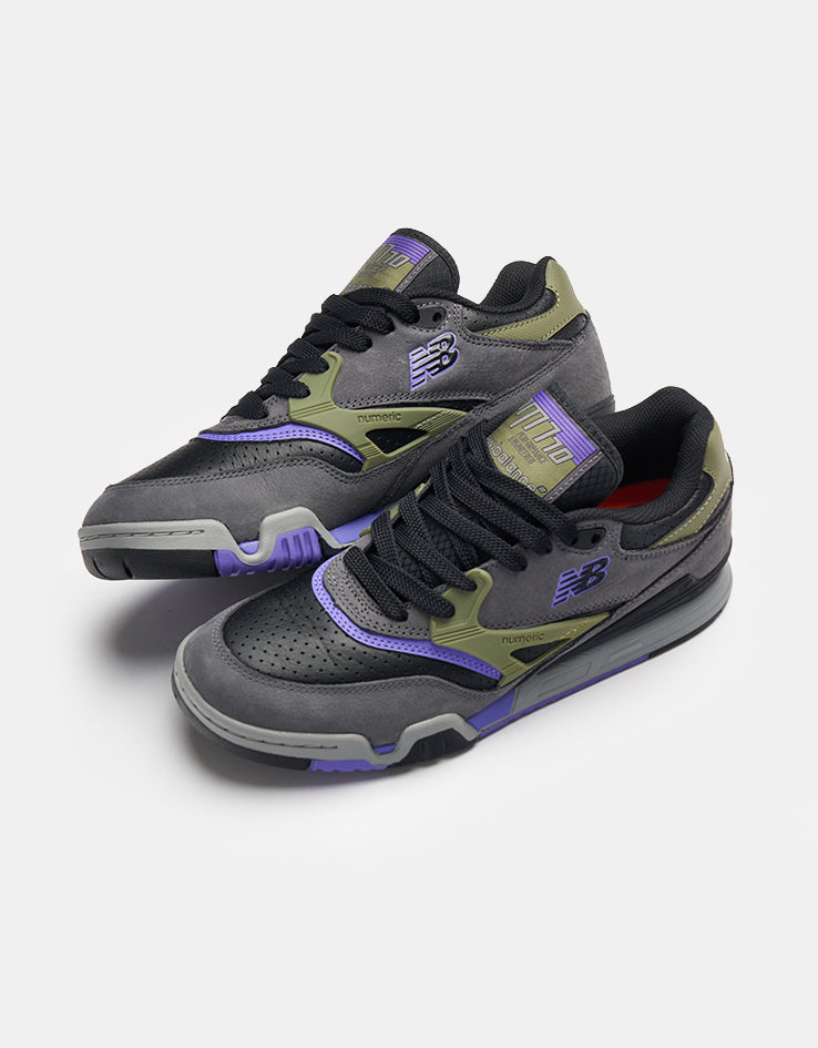 New Balance Numeric 770 Skate Shoes - Grey/Olive Purple-Black