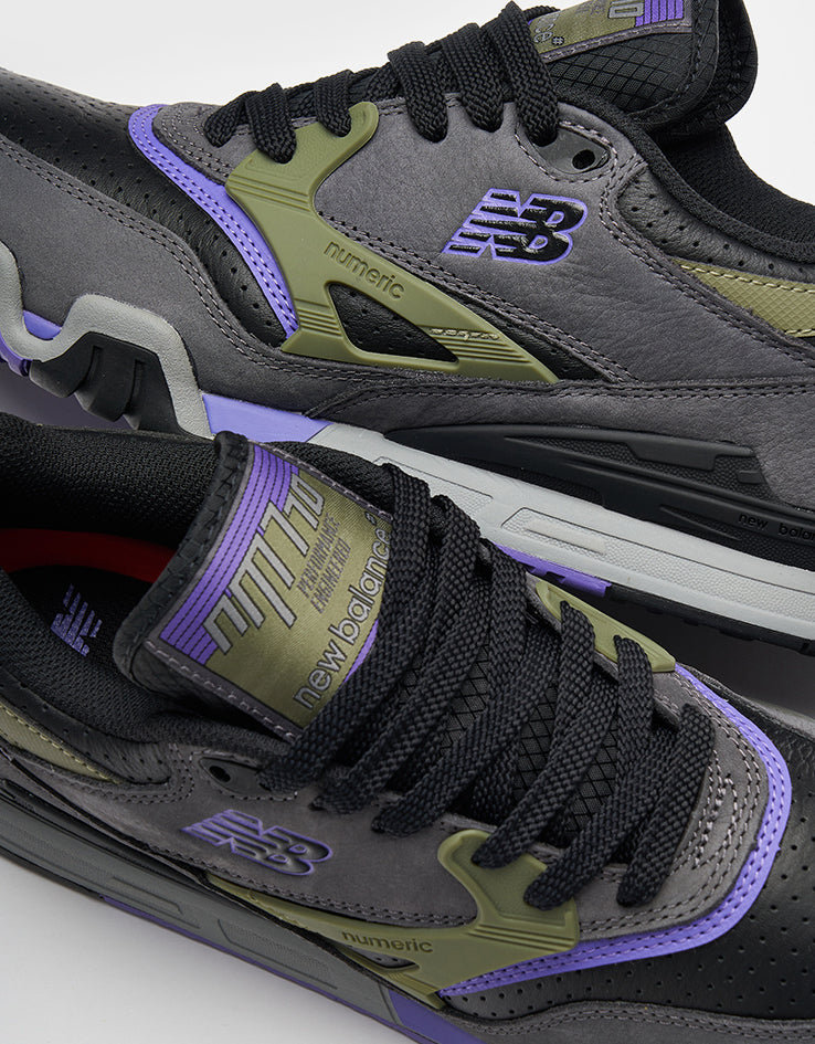 New Balance Numeric 770 Skate Shoes - Grey/Olive Purple-Black