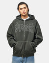 Butter Goods Blotch Zip-Thru Hoodie - Washed Black