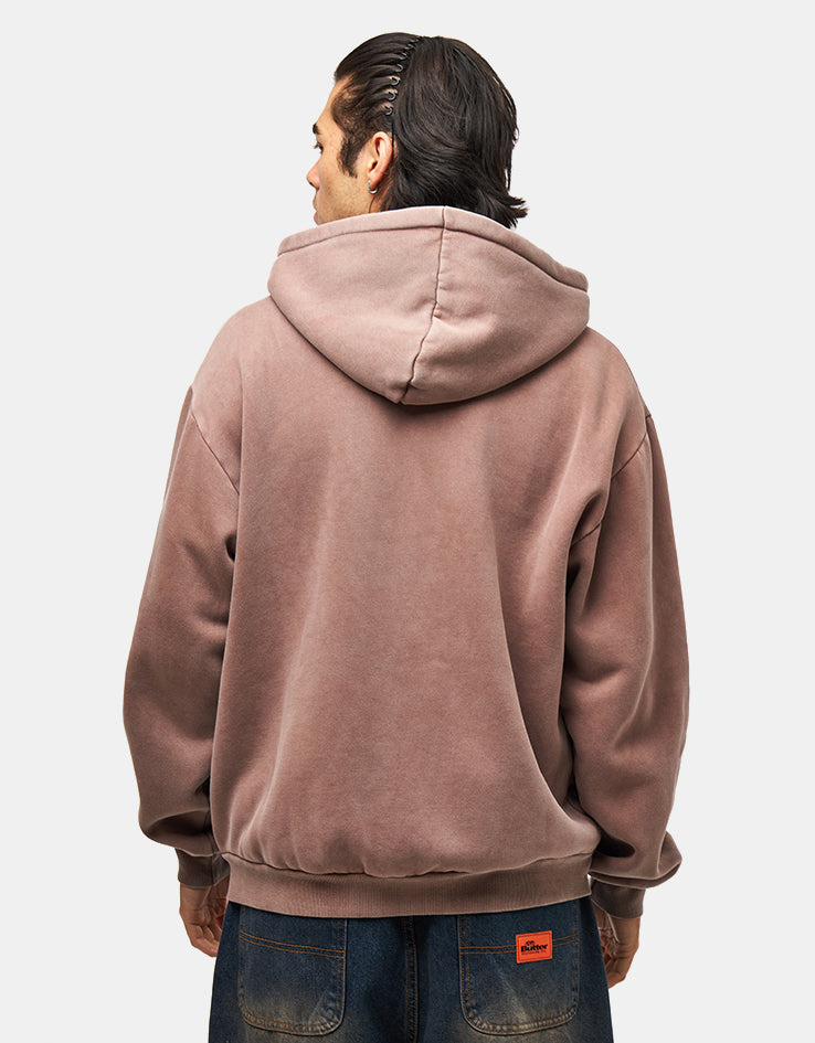 Butter Goods Blotch Zip-Thru Hoodie - Washed Berry