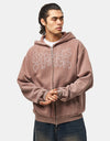 Butter Goods Blotch Zip-Thru Hoodie - Washed Berry