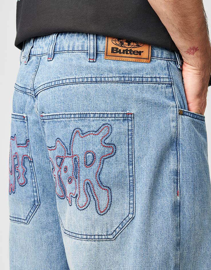 Butter Goods Blotch Denim Jeans - Streaky Blue