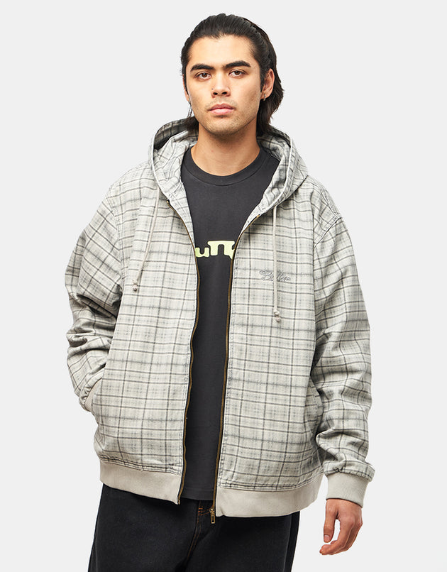 Butter Goods Hooded Work Jacket - Grey Plaid
