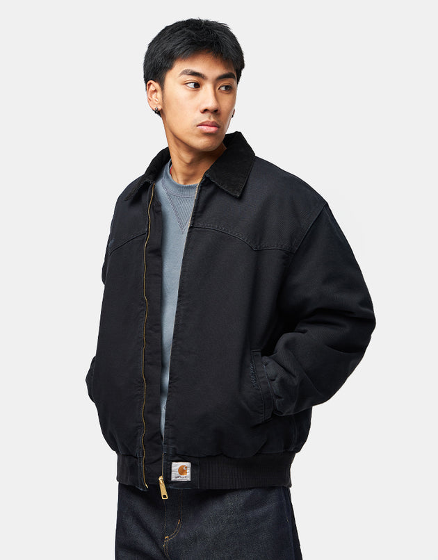 Carhartt WIP OG Santa Fe Jacket - Black/Black (Grind Wash)