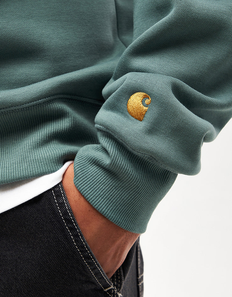 Carhartt WIP Chase Sweat - Velvet Green/Gold