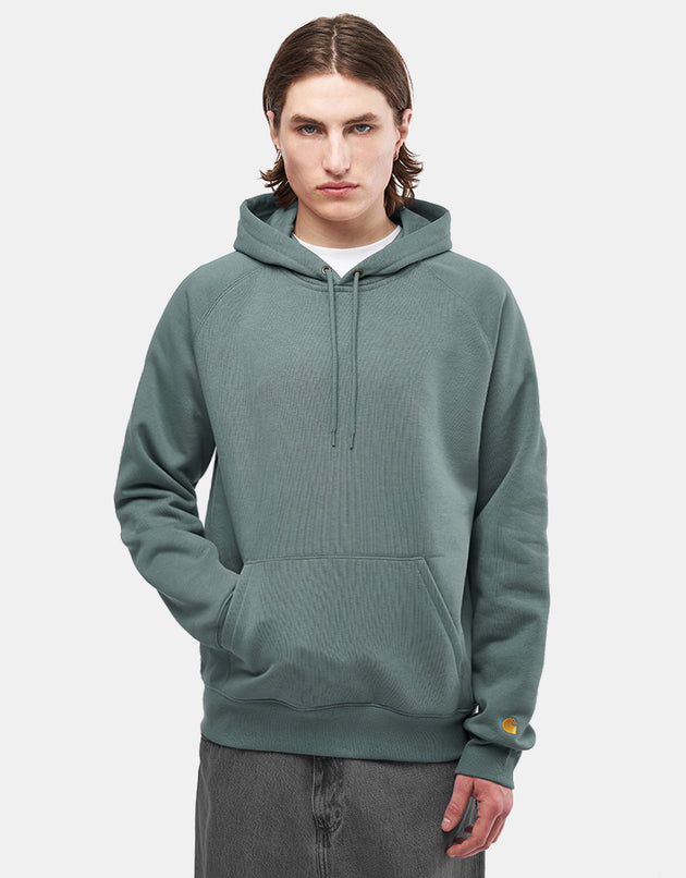 Carhartt WIP Hooded Chase Sweat - Velvet Green/Gold