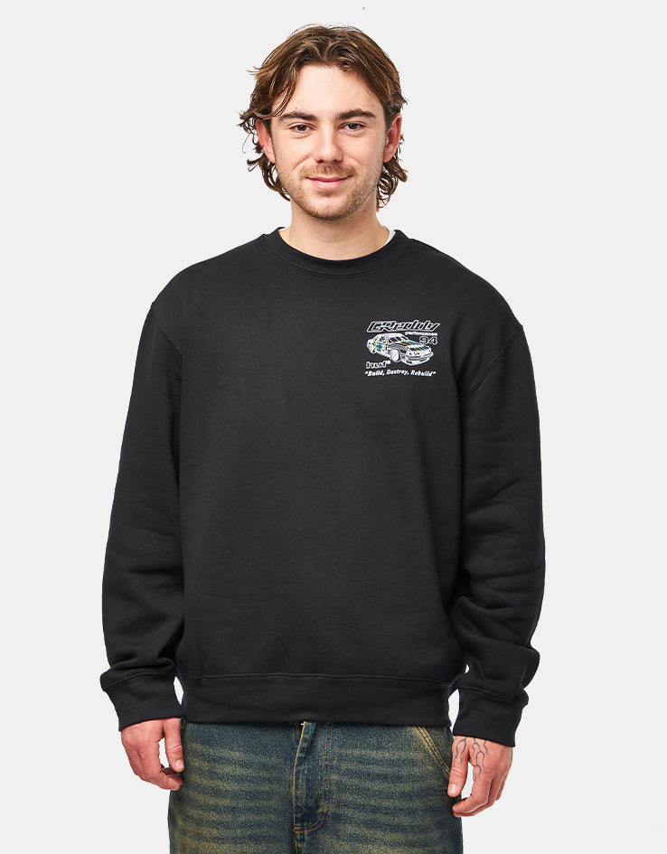 HUF x GReddy Retro Mod Crew - Black