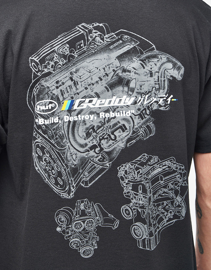 HUF x GReddy Motors T-Shirt - Black