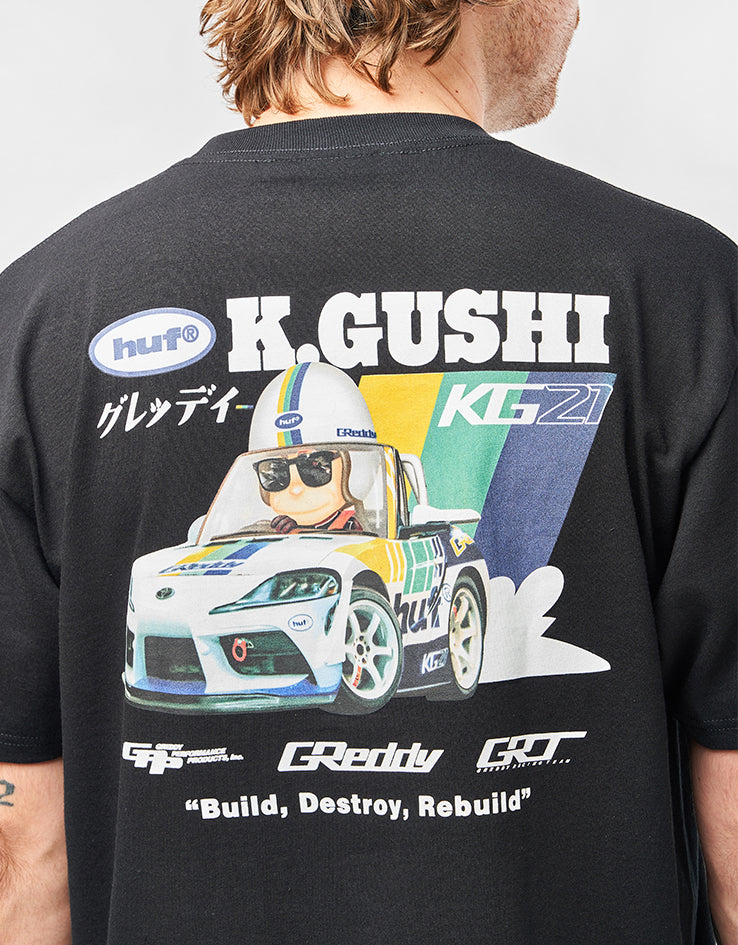 HUF x GReddy Gushi T-Shirt - Black