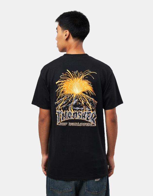 HUF x Thrasher Meltdown T-Shirt - Black