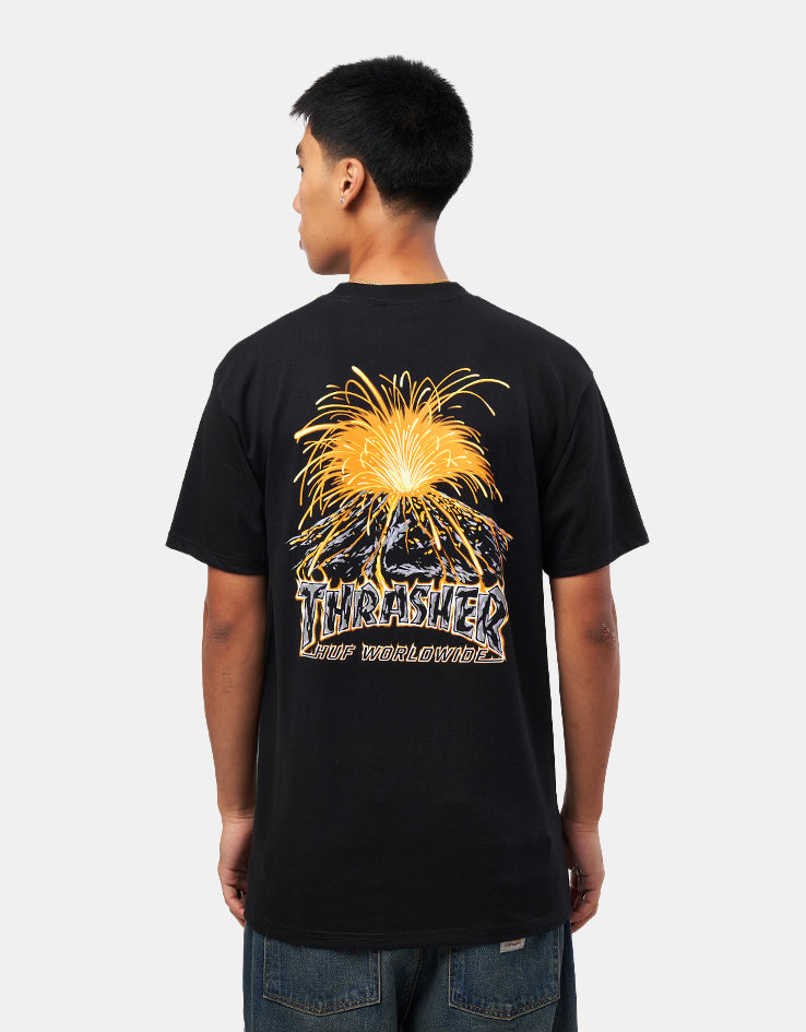 HUF x Thrasher Meltdown T-Shirt - Black