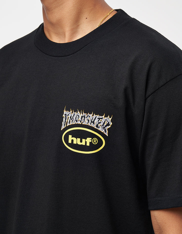 HUF x Thrasher Meltdown T-Shirt - Black