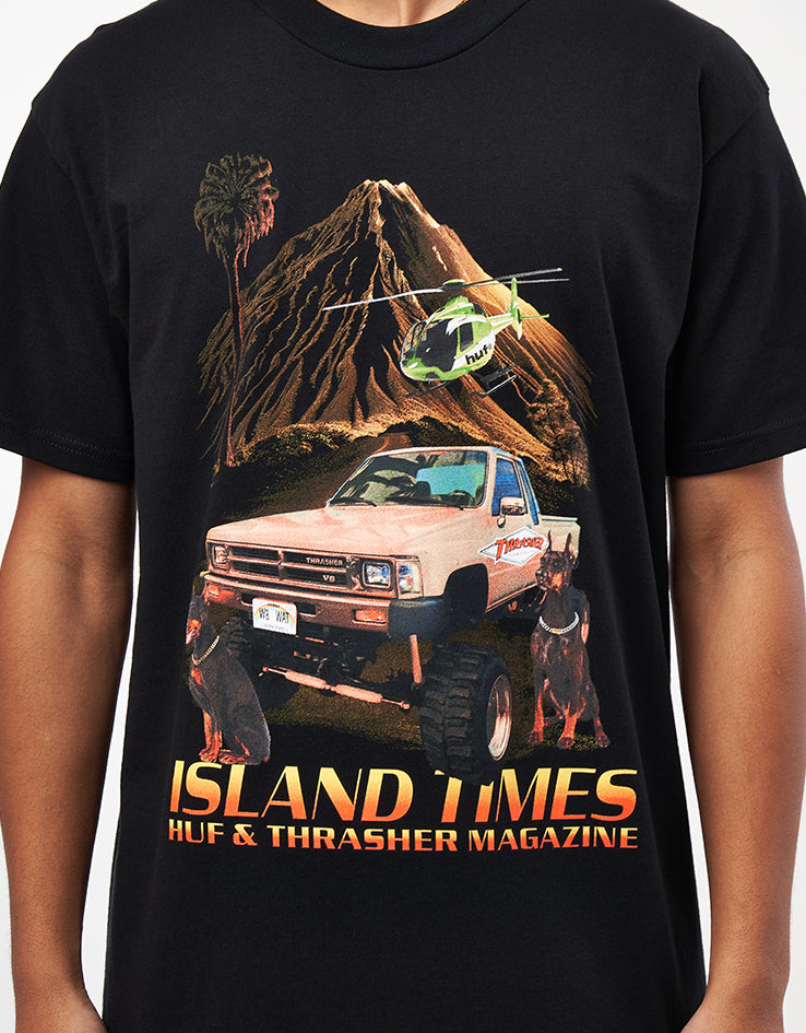 HUF x Thrasher Island Times T-Shirt - Black