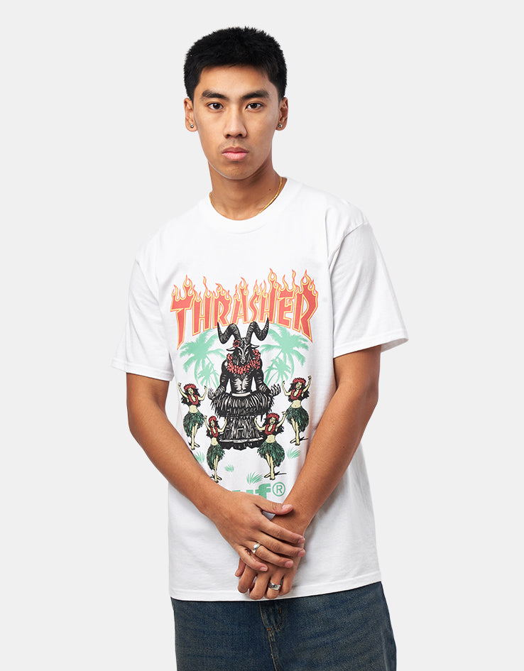 HUF x Thrasher Goat Luau T-Shirt - White
