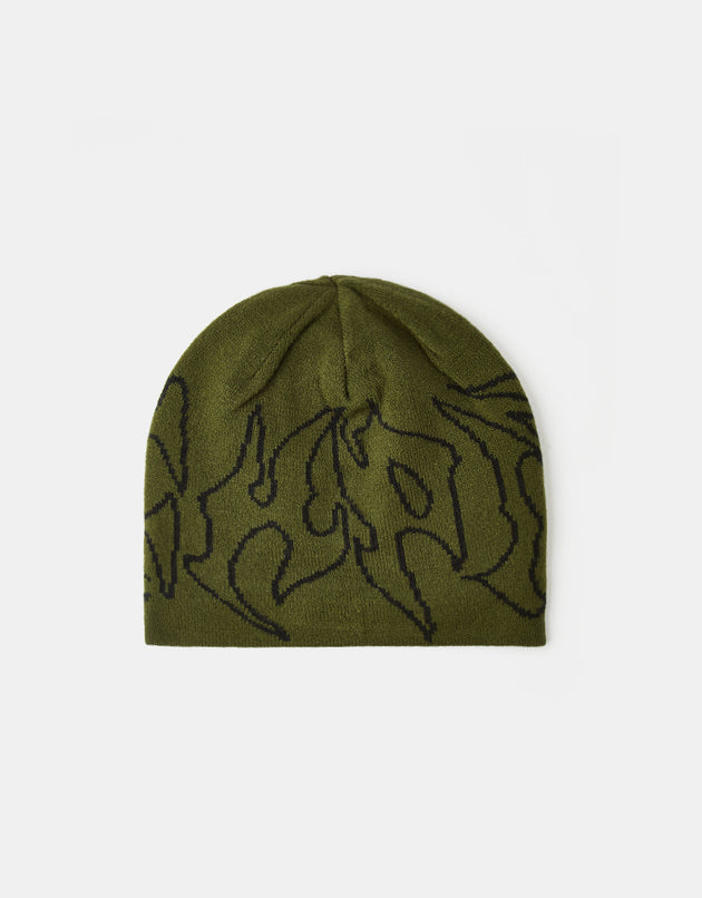ICHPIG Razor Reversible Skull Beanie - Olive/Orange