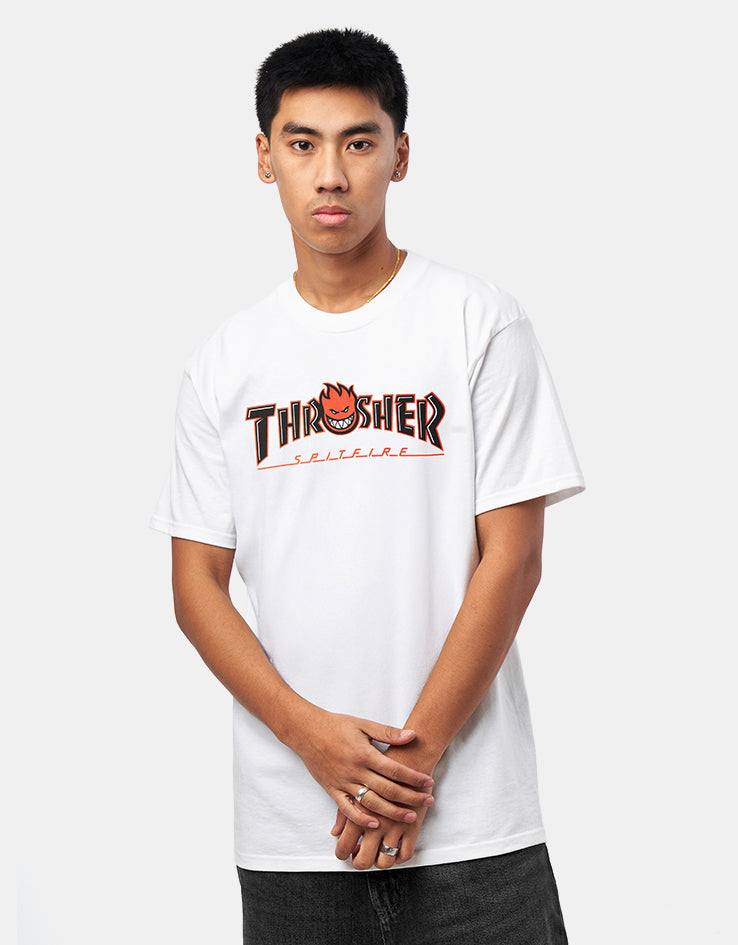 Thrasher x Spitfire Big Head Outline T-Shirt - White