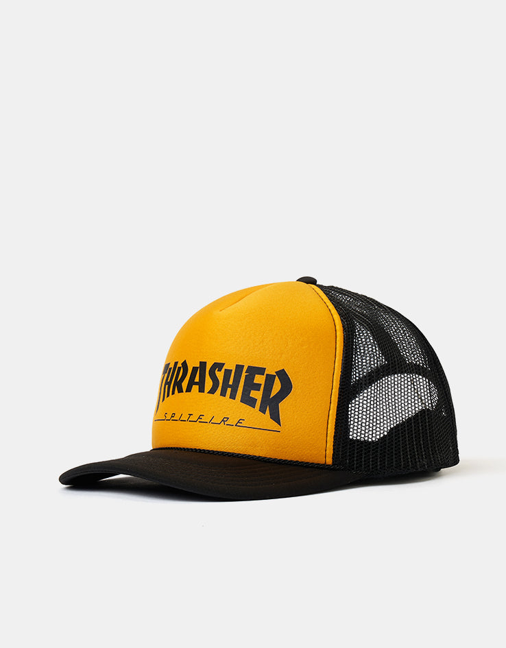 Thrasher x Spitfire Cap - Black/Gold/Black
