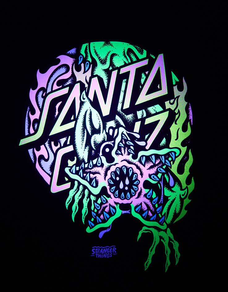 Santa Cruz x Stranger Things Demogorgon Dot T-Shirt - Black