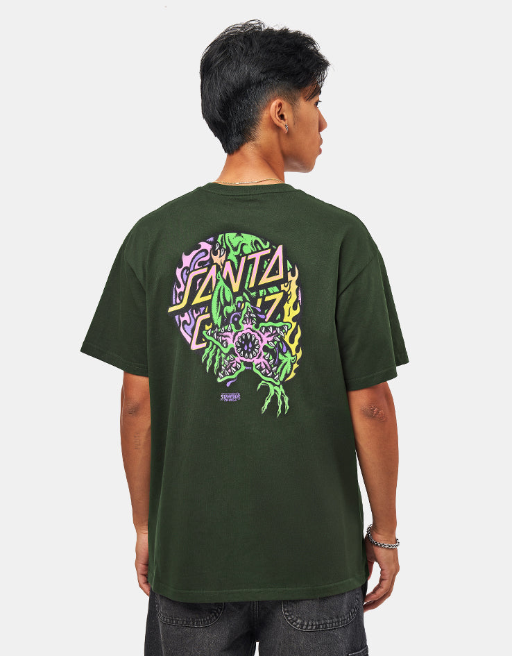 Santa Cruz x Stranger Things Demogorgon Dot T-Shirt - Forest