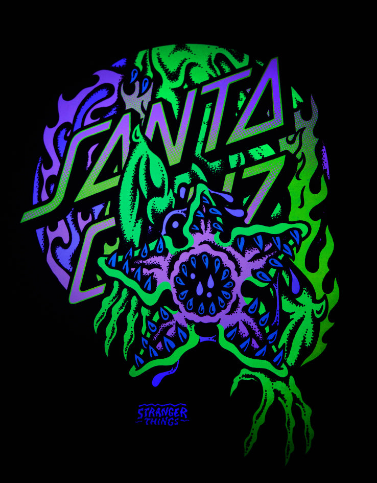 Santa Cruz x Stranger Things Demogorgon Dot T-Shirt - Forest