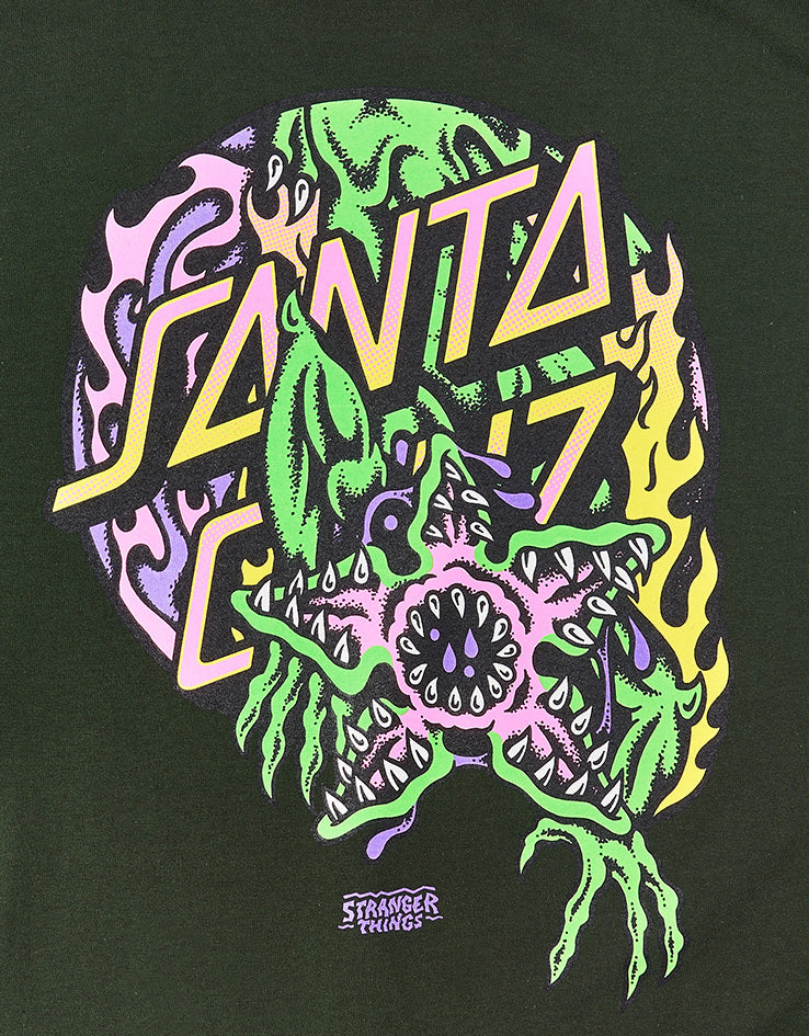 Santa Cruz x Stranger Things Demogorgon Dot T-Shirt - Forest