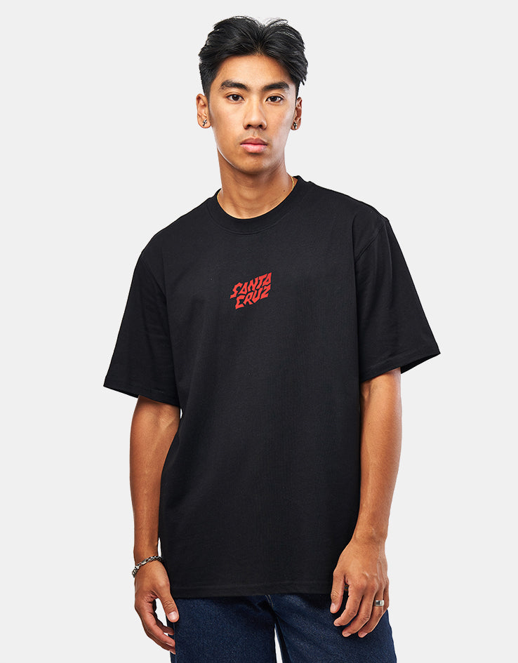 Santa Cruz x Stranger Things Screaming Lights T-Shirt - Black