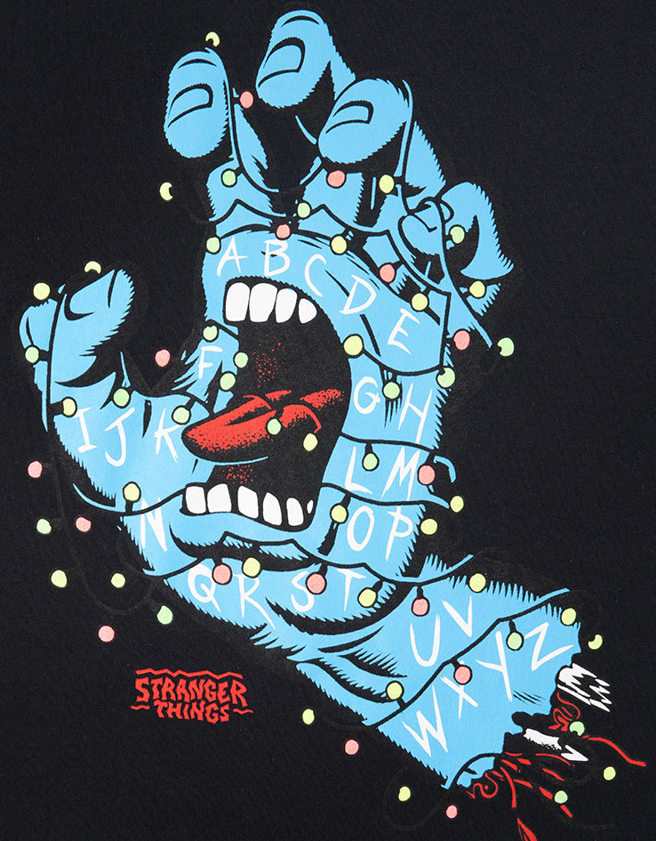 Santa Cruz x Stranger Things Screaming Lights T-Shirt - Black