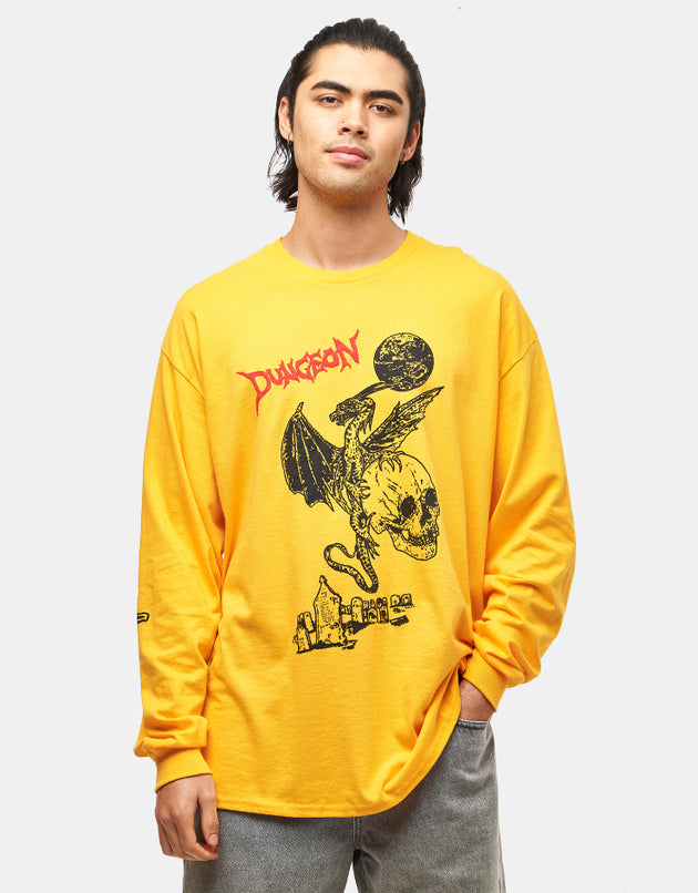 Dungeon Dragon Lies L/S T-Shirt - Gold Yellow