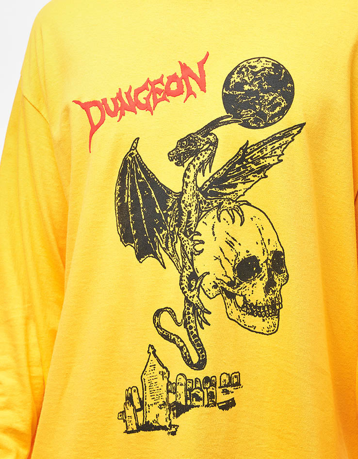Dungeon Dragon Lies L/S T-Shirt - Gold Yellow