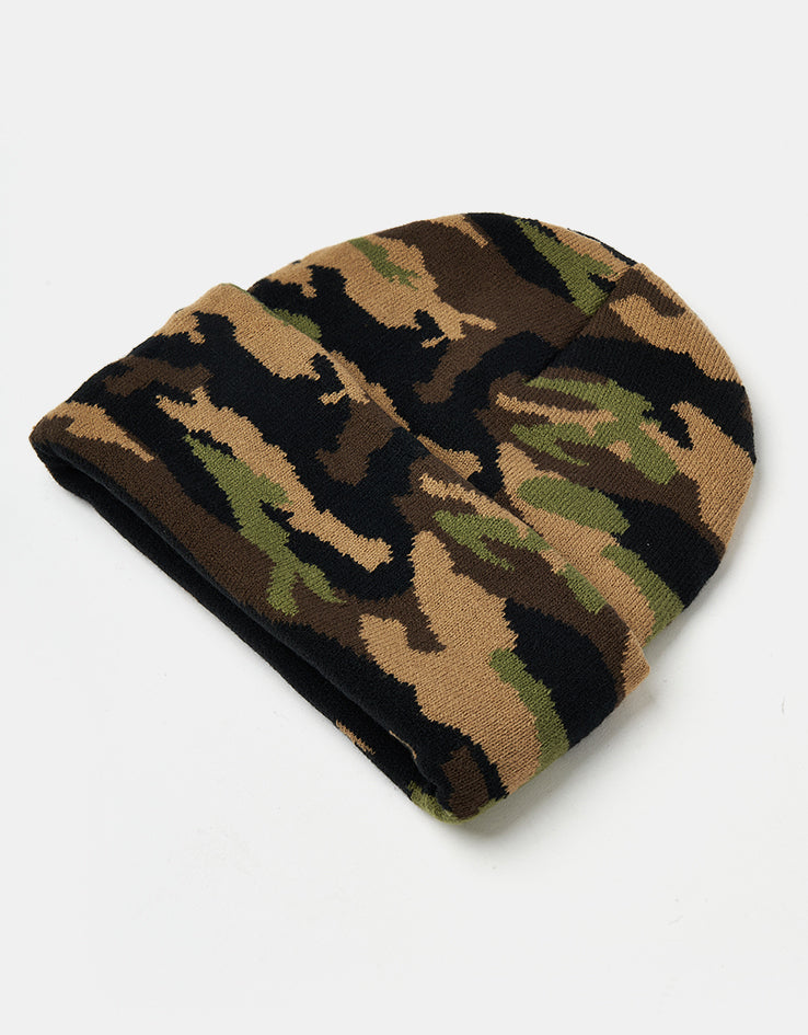 Dungeon Scrawl Logo Beanie - Jungle Camo/Neon Yellow