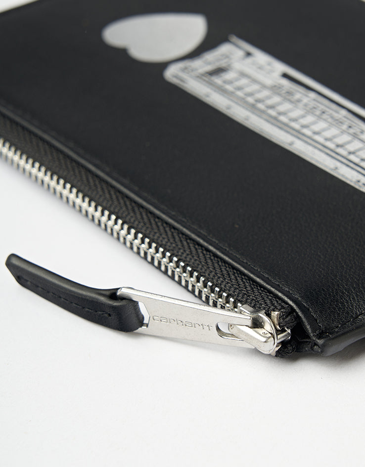 Carhartt WIP Deconstructed Leather Wallet - Black/Silver