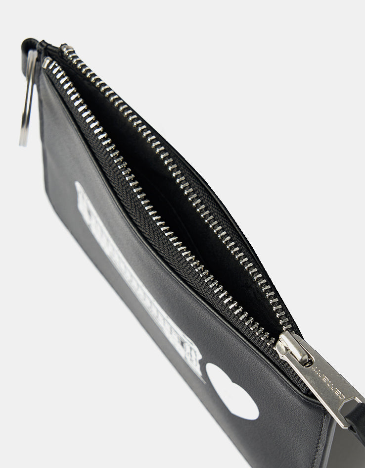 Carhartt WIP Deconstructed Leather Wallet - Black/Silver