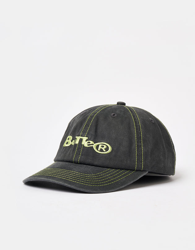Butter Goods Registered 6 Panel Cap - Washed Black