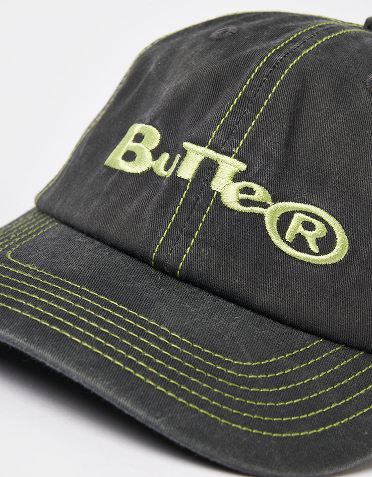 Butter Goods Registered 6 Panel Cap - Washed Black