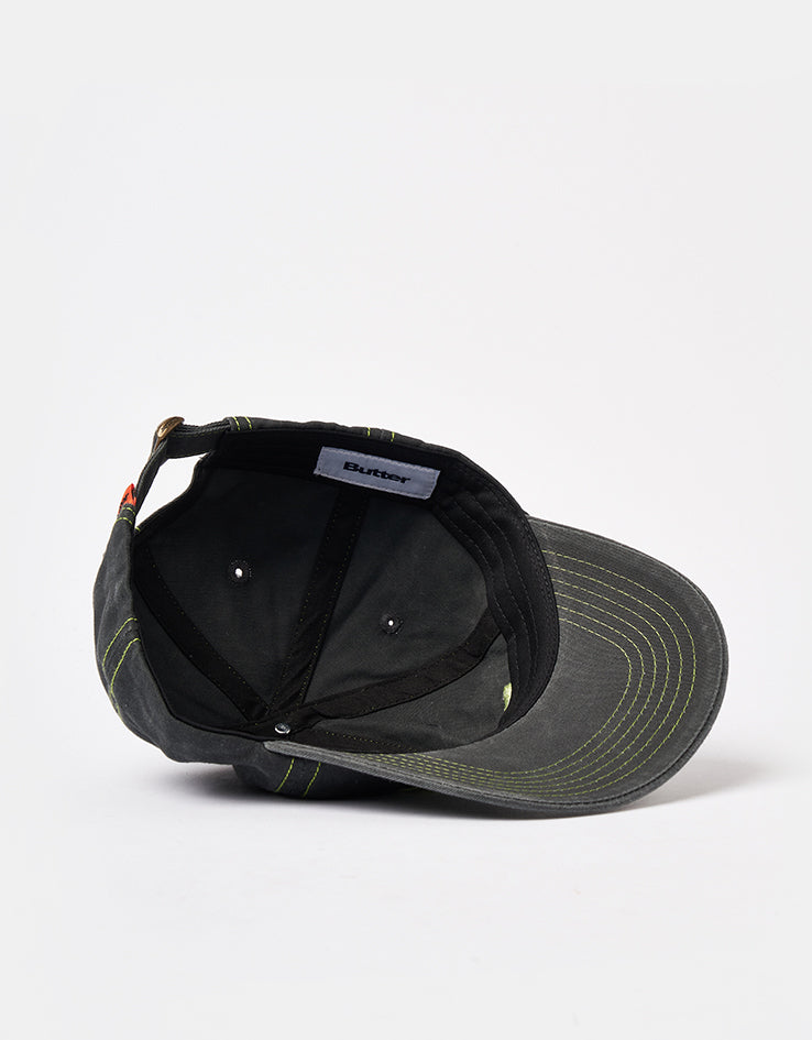 Butter Goods Registered 6 Panel Cap - Washed Black