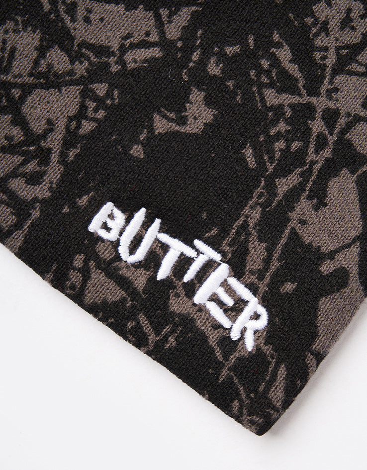 Butter Goods Woods Camo Skully Beanie - Black