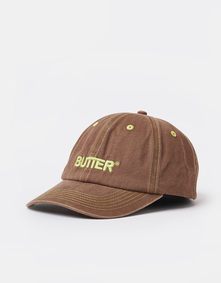Butter Goods Scrawling 6 Panel Cap - Washed Brown