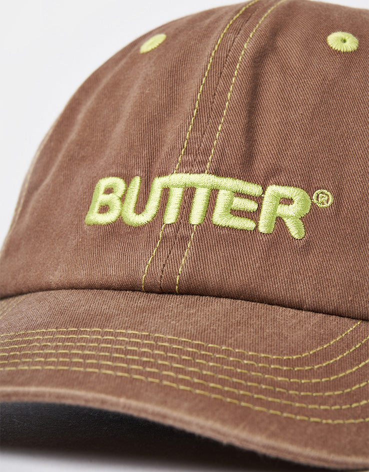 Butter Goods Scrawling 6 Panel Cap - Washed Brown