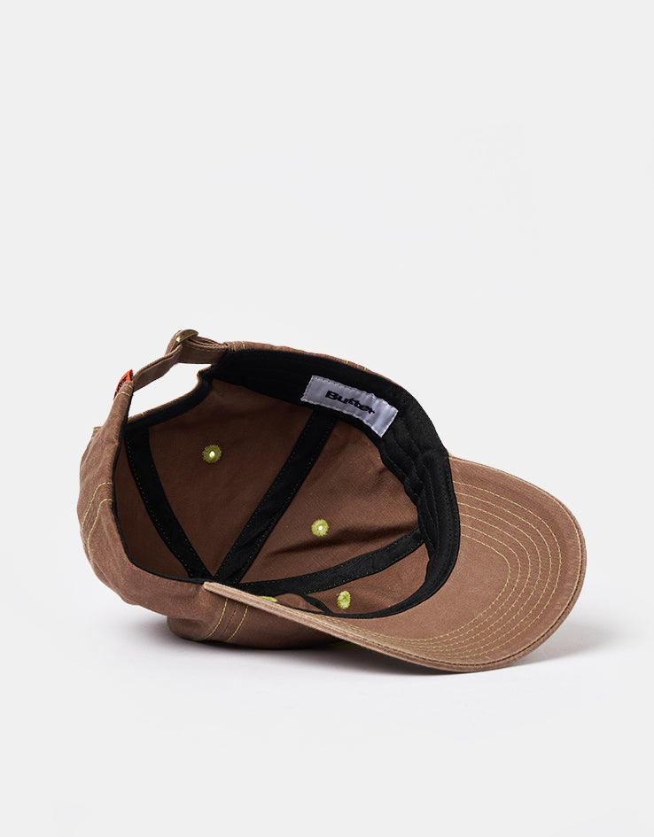 Butter Goods Scrawling 6 Panel Cap - Washed Brown