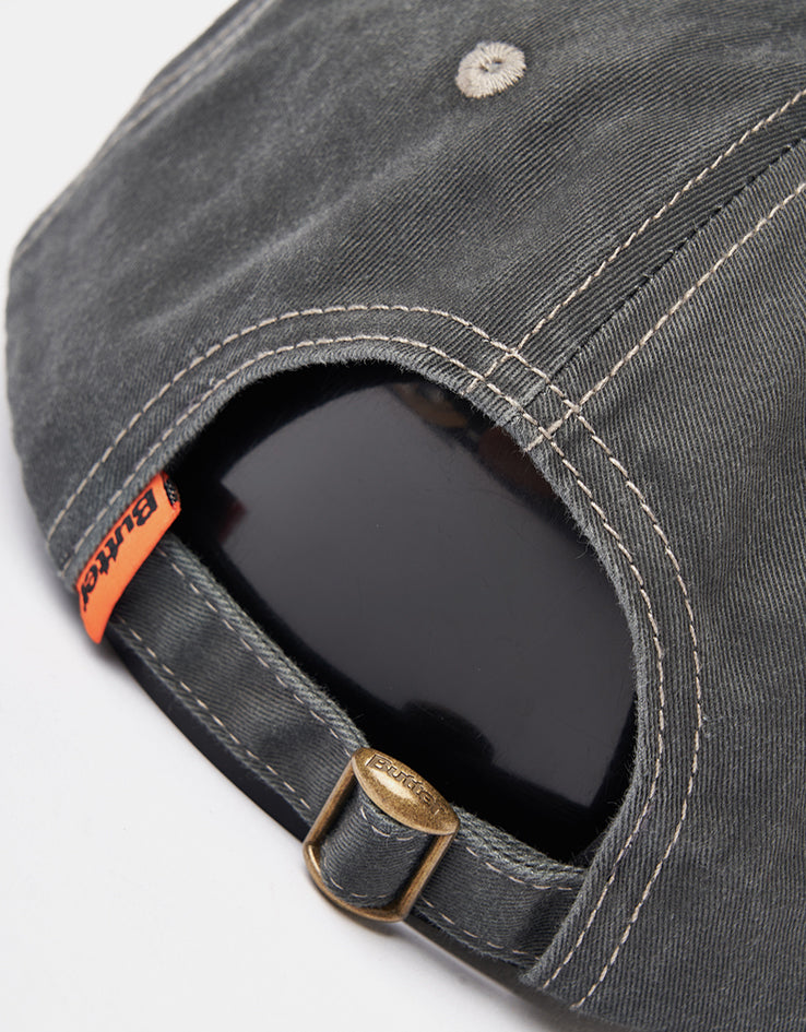 Butter Goods Rounded Logo 6 Panel Cap - Washed Black