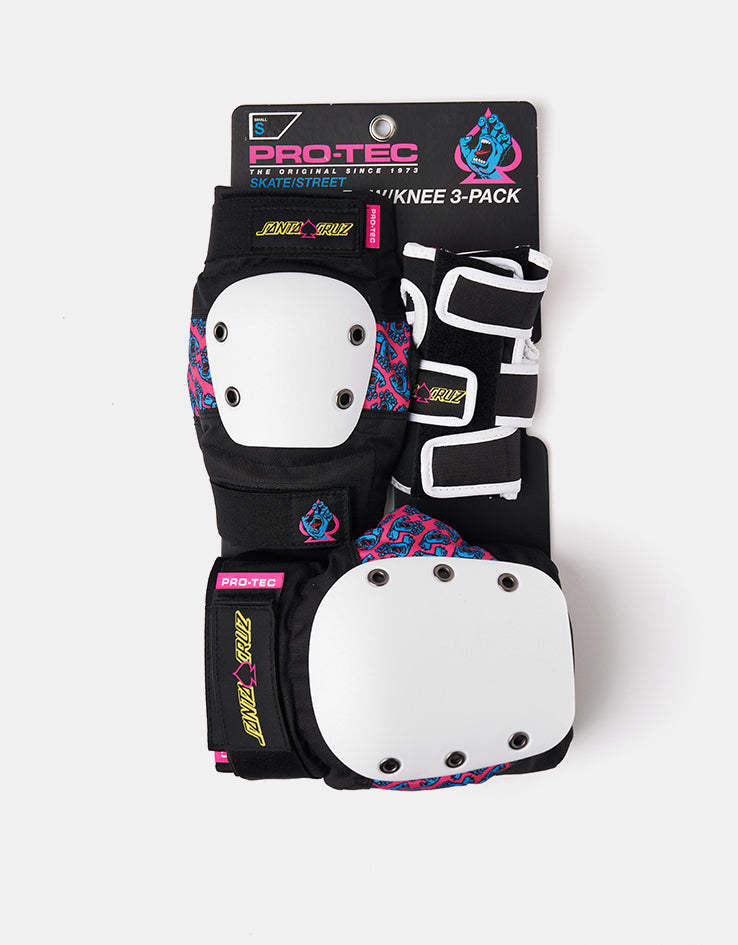 Pro-Tec x Santa Cruz Street Triple Pad Set - Black/White/Pink