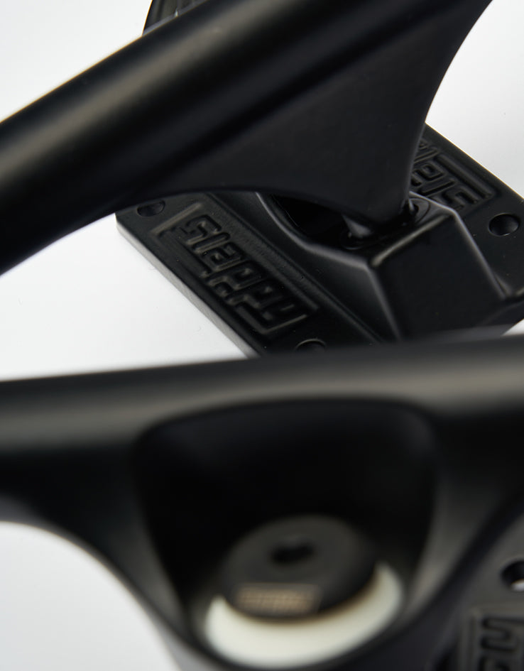 Slappy ST1 Inverted Hollow Lights Skateboard Trucks - Matte Black/Black Gold