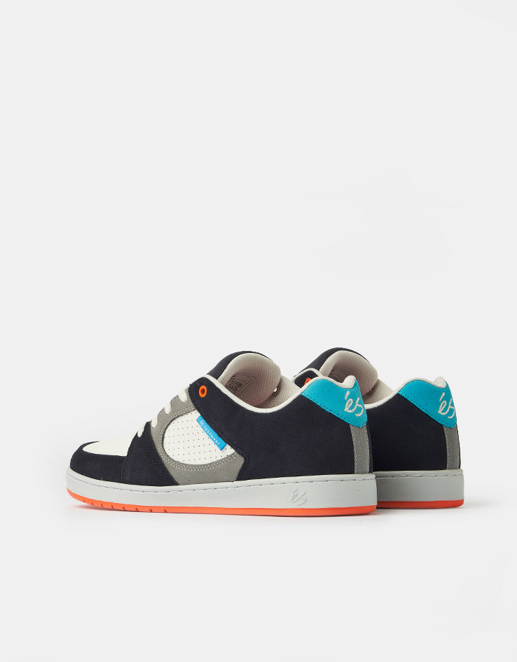 éS Accel Slim Skate Shoes - Navy/Grey/Orange