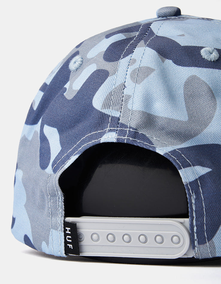 HUF Noble Camo 6 Panel Snapback Cap - Ice Blue